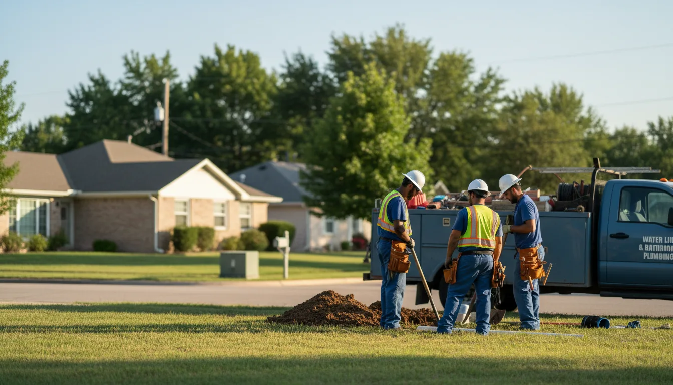 Residential water line and bathroom plumbing service in Centerville, TX